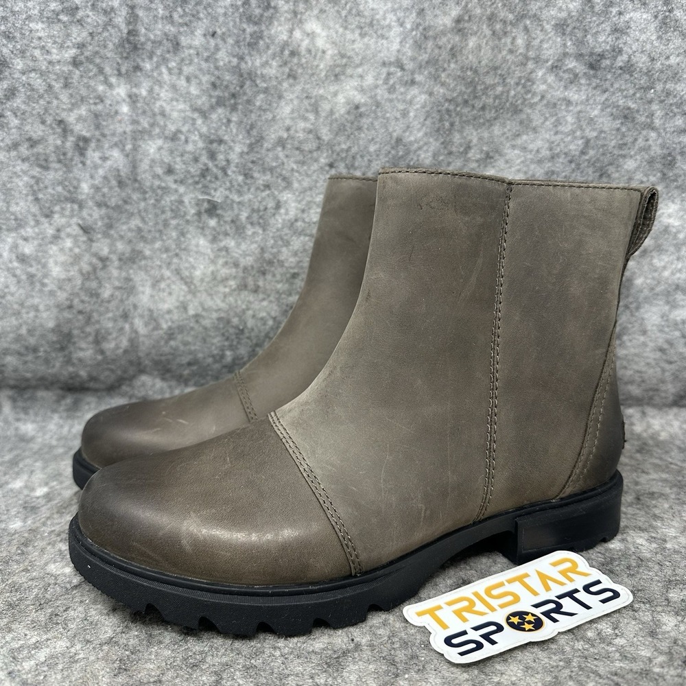 Sorel Emelie III Boots Womens Size 6 Brown Waterproof Ankle Zip Lug Sole